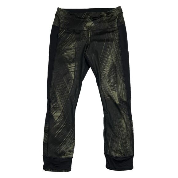 Lululemon Fresh Mesh Run Crop Wind Chill Fatigue Green Size 8 - Picture 1 of 9